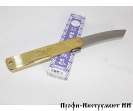 Нож складной, Higonokami Burasu, 220/100мм, латунная рукоять