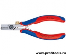 Стриппер-ножницы для электроники, для одно/много/тонкожил. кабеля, зачистка: d 0.1 - 0.8 мм, пружина, L-140 мм, c регулировкой, 2К ручки