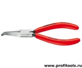 Плоскогубцы для регулировки реле, широкие плоские губки без насечки 34 мм под 40°, 135 мм, чёрные, 1К ручки